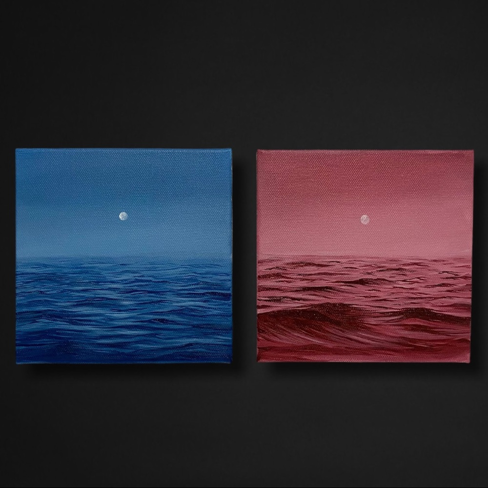 2 Original ocean seascape paintings on canvas